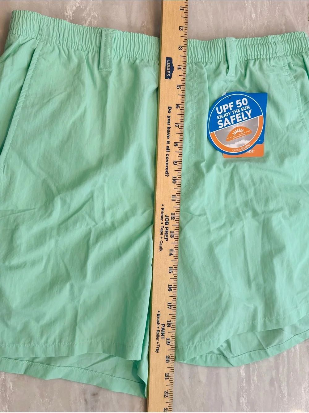 Men’s Large Swimsuit UPF 50 Sun Protective Shorts - Mint - 6in Inseam